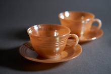 画像をギャラリービューアに読み込む, 【Fire-King】ピーチラスター カップ&ソーサー スリーバンドシリーズ