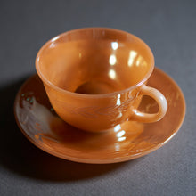 画像をギャラリービューアに読み込む, 【Fire-King】ピーチラスター カップ&ソーサー ローレルシリーズ