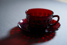 画像をギャラリービューアに読み込む, 【Fire-King】バブル カップ&ソーサー ロイヤルルビー