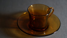 画像をギャラリービューアに読み込む, 【 DURALEX 】アンバーガラス カップ&ソーサー