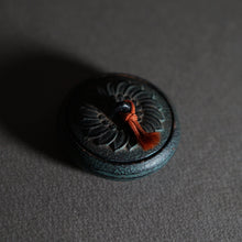 画像をギャラリービューアに読み込む, 【南部鉄器】 ひまわり 練朱肉 高級美術鉄器